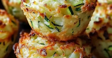 Crispy Parmesan Zucchini Potato Muffins on a plate, delicious and healthy snack.