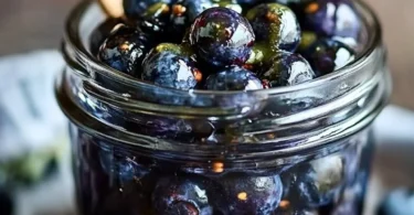 Close-up of swamp butt berries with green foliage in the background.
